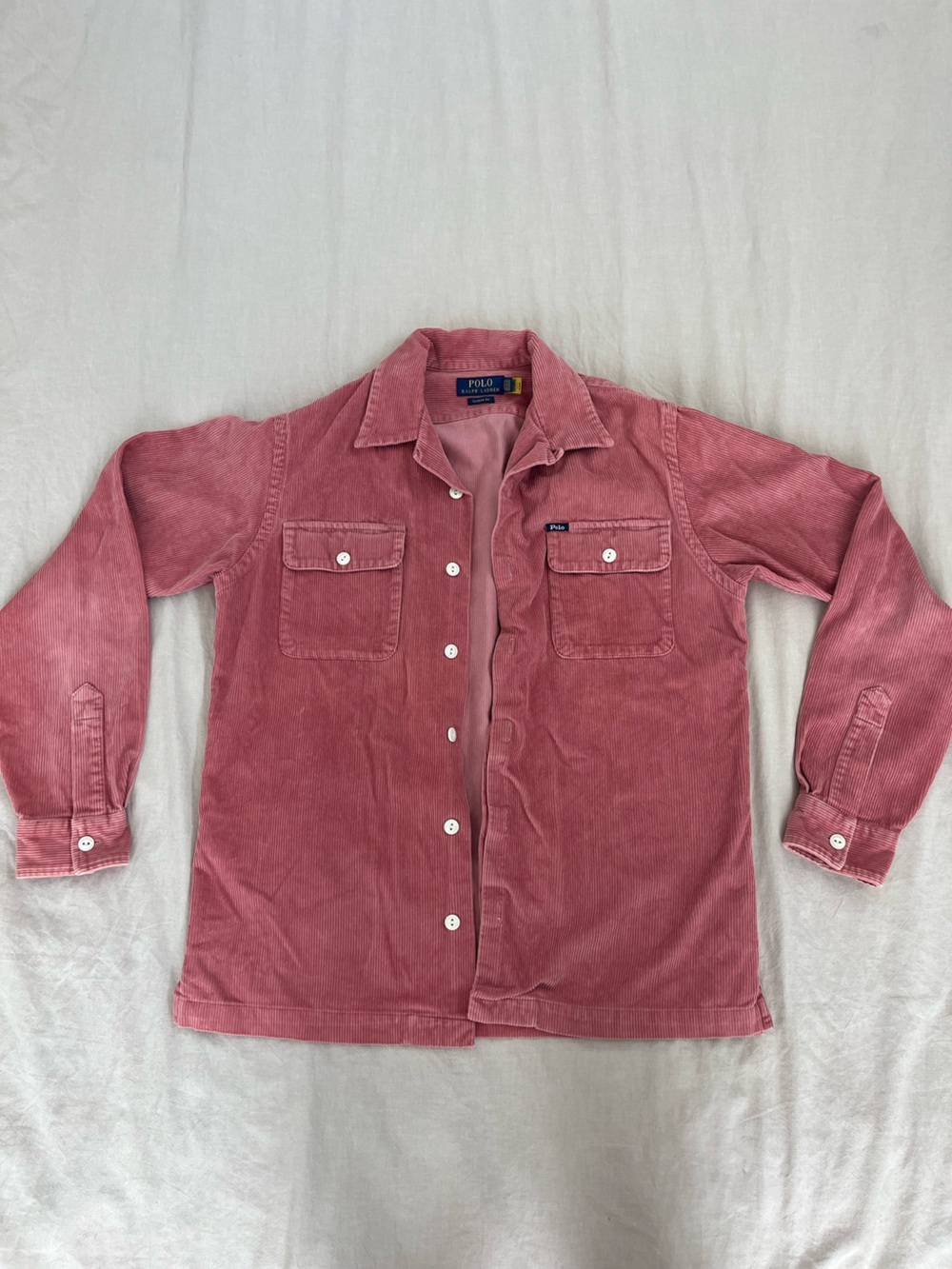 Ralph Lauren Men's Dusty Pink Corduroy Button-Down Shirt